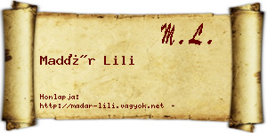 Madár Lili névjegykártya
