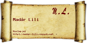 Madár Lili névjegykártya