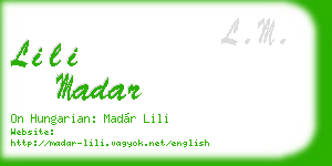 lili madar business card